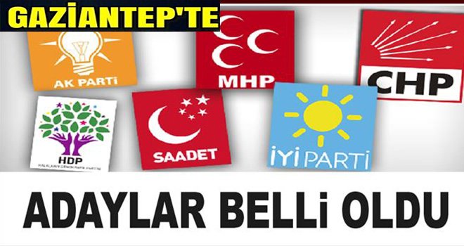 Gaziantep'te Siyasi Partilerin adayları belirlendi: İşte o adaylar