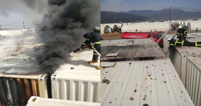 Gaziantep'te Suriyelilerin kaldığı çadır kentte yangın