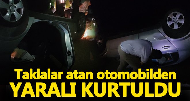 Gaziantep'te taklalar atan otomobilden yaralı kurtuldu