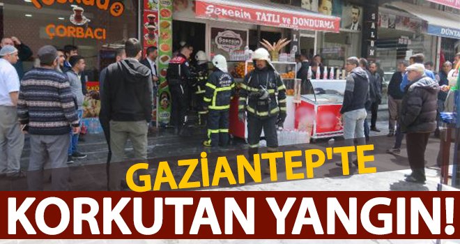 Gaziantep'te tatlıcıda korkutan yangın! Yağın parlaması yangına...