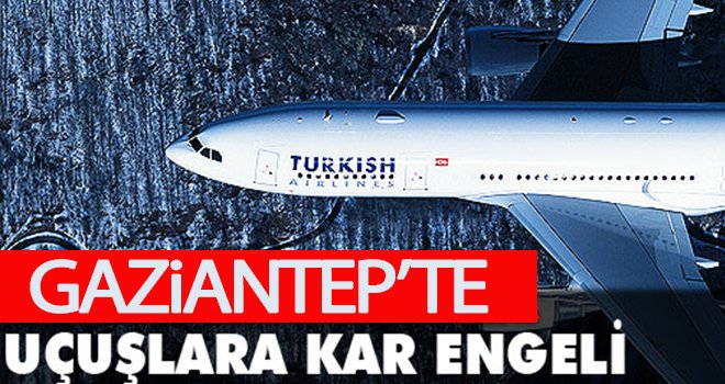 Gaziantep'te uçuşlara kar engeli