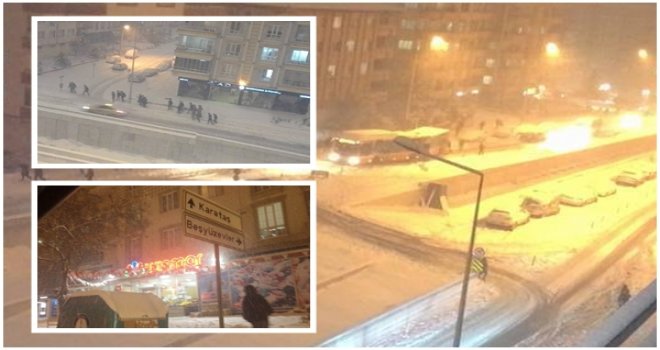 Gaziantep'te Ulaşıma Kar Engeli, Karataş Yolu Kapalı