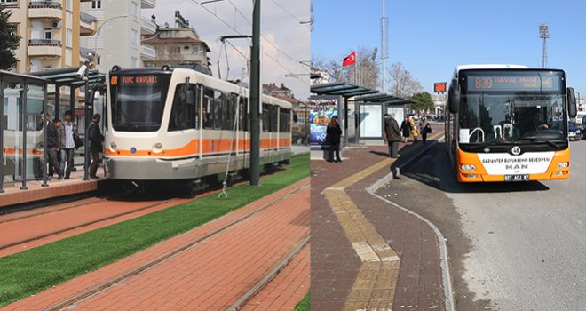 GAZİANTEP’TE TRAMVAY VE OTOBÜSLER ÜCRETSİZ