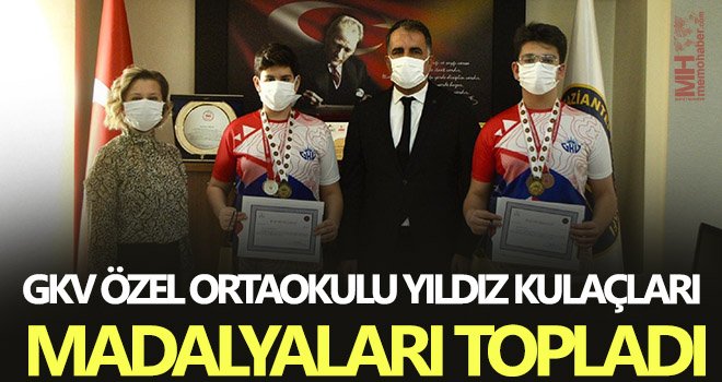 GKV Özel Ortaokulu yıldız kulaçları madalyaları topladı