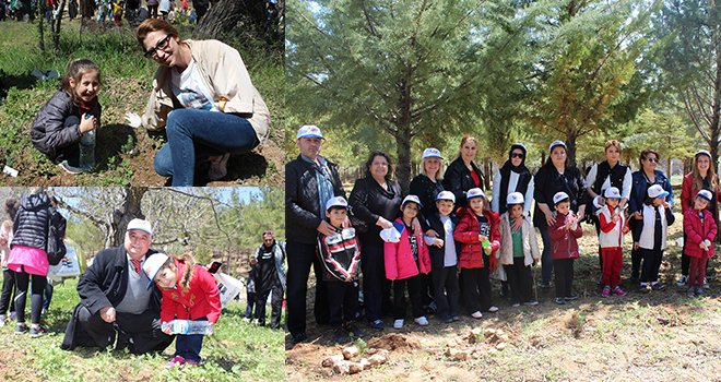 GKV’li minikler yüzlerce fidanı toprakla buluşturdu