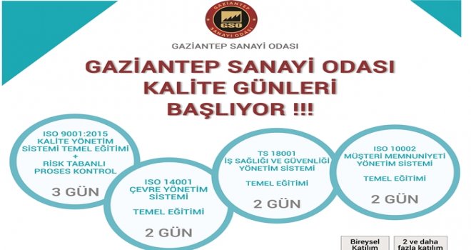 GSO’DA KALİTE GÜNLERİ BAŞLIYOR