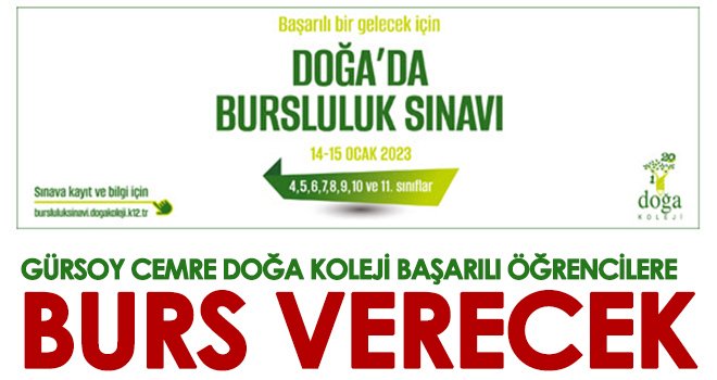 Gürsoy Cemre Doğa Koleji Başarılı Öğrencilere Burs Verecek