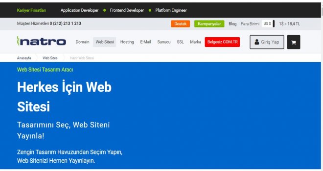 Hayalinizdeki Web Sitesini Tek Tıkla Kurun!