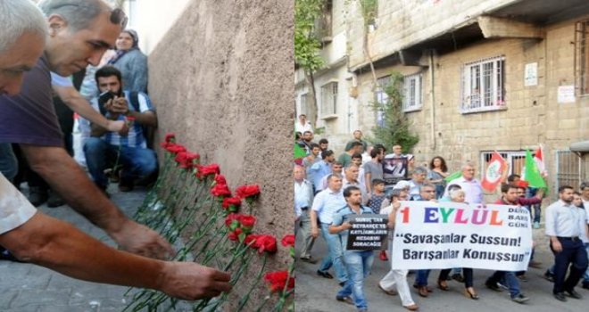 HDP’lilerden canlı bomba saldırısının yaşandığı sokakta barış çağrısı