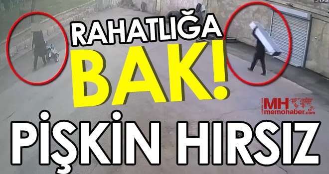 Hırsızın rahatlığı pes dedirtti! İşyerinden klima ve motosiklet çaldı