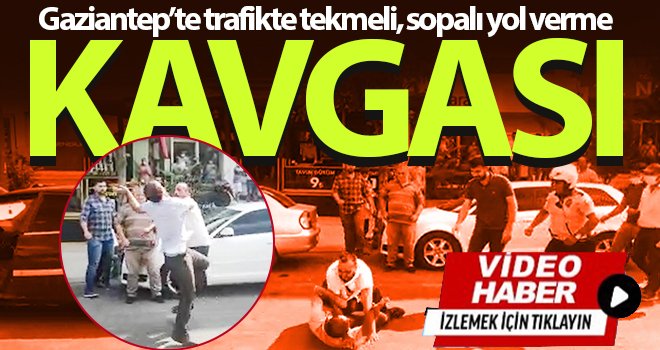 İki sürücünün sopa ve tekmeli kavgası güçlükle ayrıldı