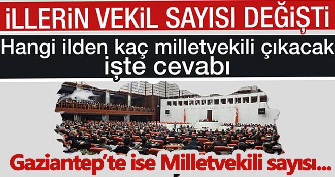 İllerin çıkaracağı milletvekili sayısı belirlendi...