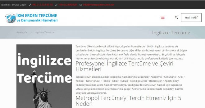 İngilizce Tercüme