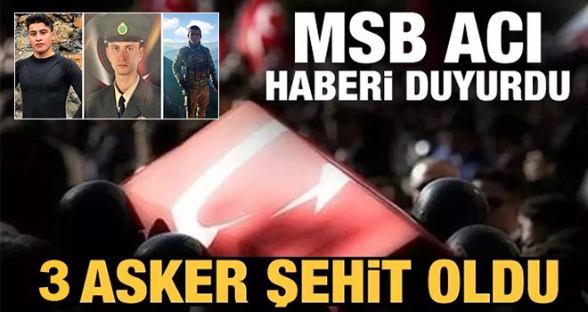 Irak'ın kuzeyinde 3 asker şehit oldu!