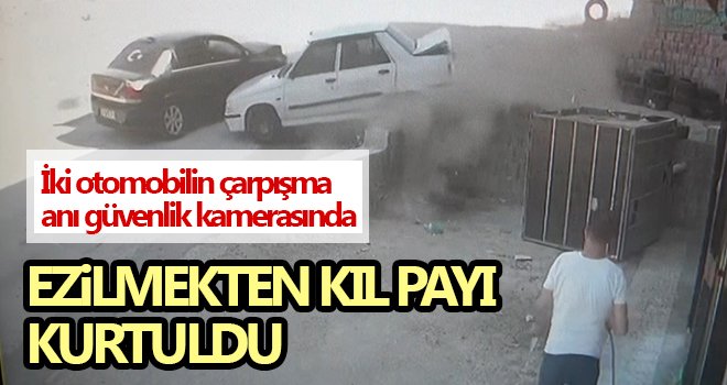 İş yerinin camını temizlerken ezilmekten kıl payı kurtuldu