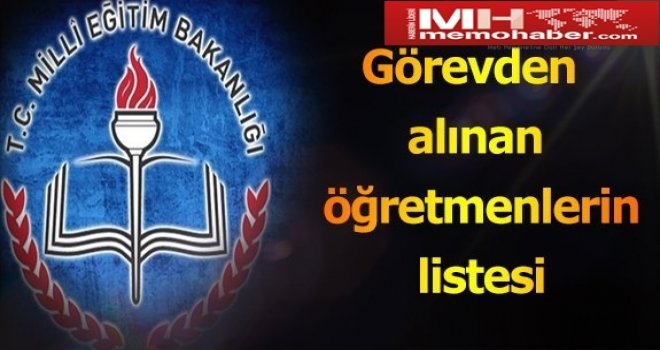 İşte Gaziantep’te açığa alınan öğretmenlerin listesi