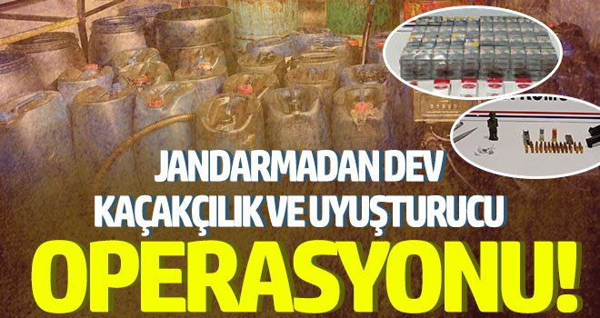 Jandarmadan dev kaçakçılık ve uyuşturucu operasyonu