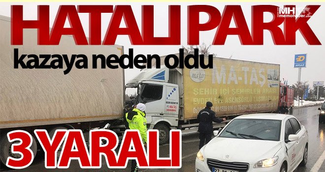 Kamyonet park halindeki tıra arkadan çarptı