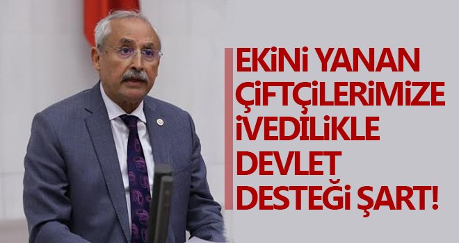 Kaplan: Ekini yanan çiftçilerimize ivedilikle devlet desteği şart