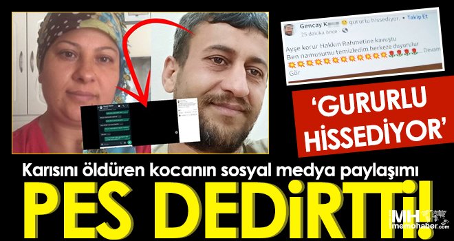 Karısını öldüren cani kocanın paylaşımı pes dedirtti!