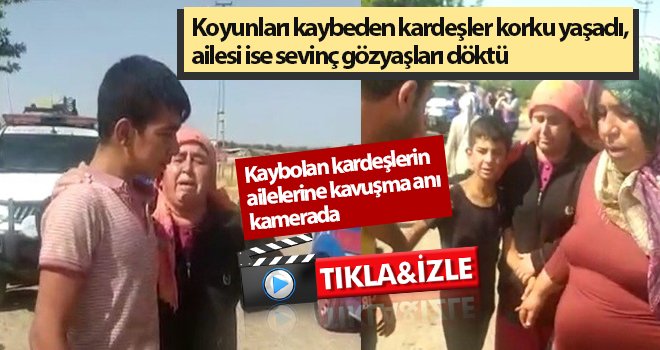 Kaybolan kardeşlerin ailelerine kavuşma anı kamerada