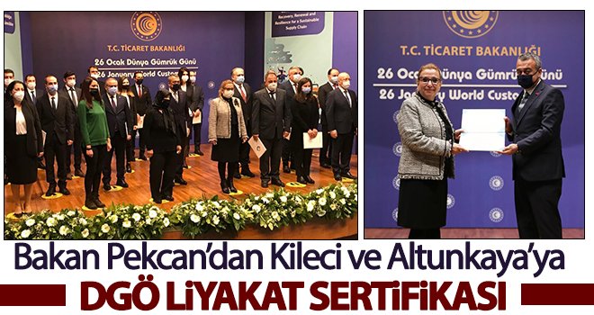 Kileci ve Altunkaya’ya DGÖ Liyakat Sertifikası