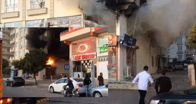 Kilis'te korkutan büfe yangını