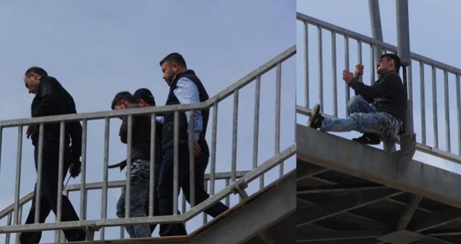 Kilis’te üst geçitte intihara kalkışan genci polis ikna etti