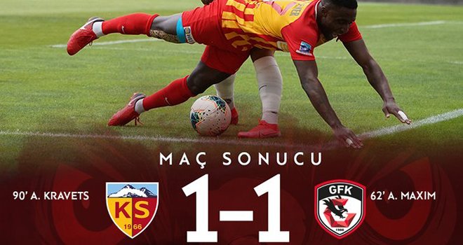 Maç bitti! Kayserispor 1-1 Gaziantep FK
