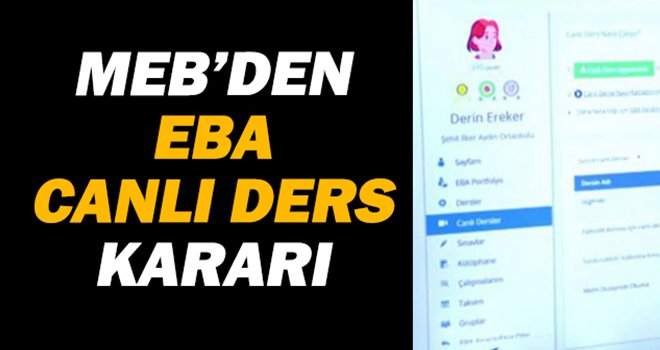MEB'den flaş EBA canlı ders kararı! 2 Kasım'dan itibaren...