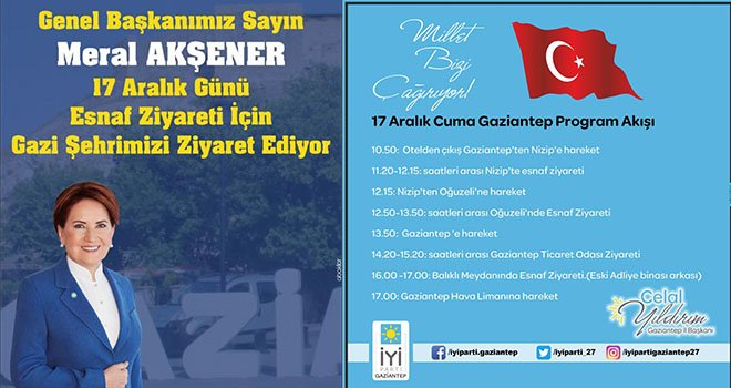 Meral Akşener Gaziantep'e Çıkartma Yapacak 