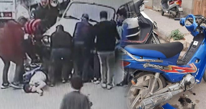 Motosikletin Aracın Altında Kalma Anı Güvenlik Kamerasında
