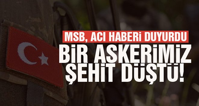 MSB acı haberi duyurdu: 1 askerimiz şehit oldu