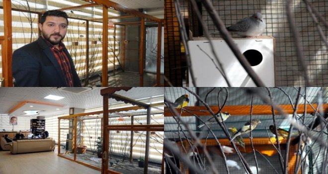 Ofisinde 12 metrekarelik kafes yaptırdı