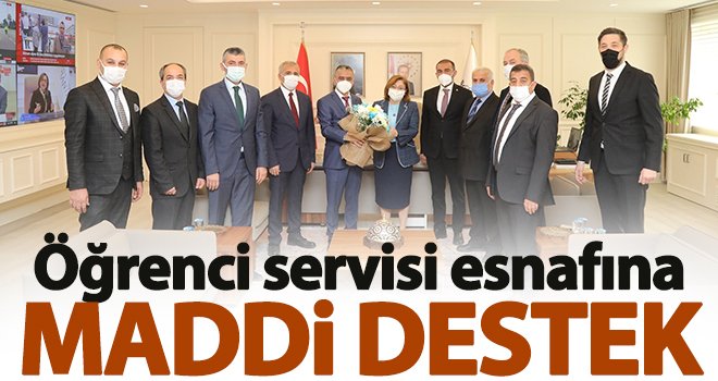 Öğrenci servisi esnafına bin 500 liralık maddi destek