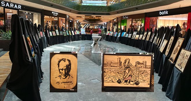 Öğrencilerin karma resim sergisi büyük ilgi görüyor