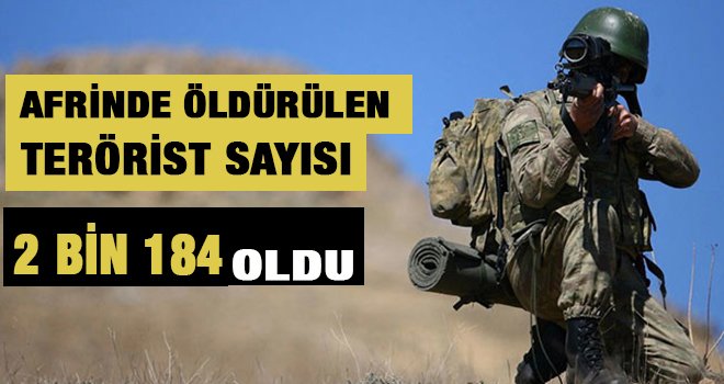 Öldürülen terörist sayısı 2 bin 184'e yükseldi