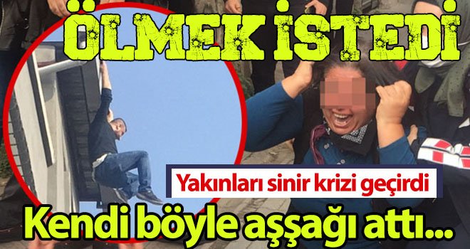 Ölmek isteyen genç yardıma gelen vatandaşın üzerine düşerek kurtuldu