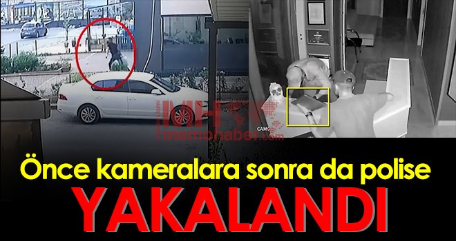 Önce kameralara sonra da polise yakalandı
