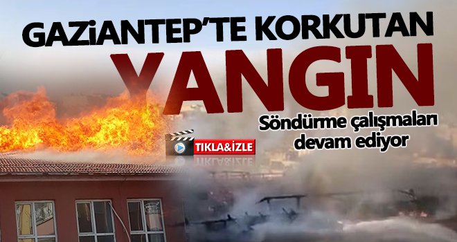 Ortaokulun çatısında yangın paniği