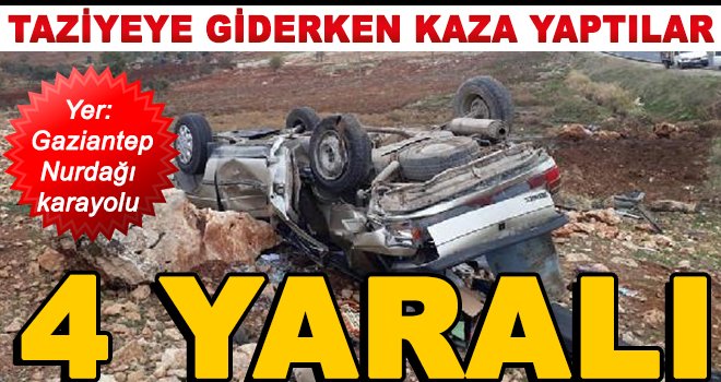 Otomobil şarampole devrildi: 4 kişi yaralandı