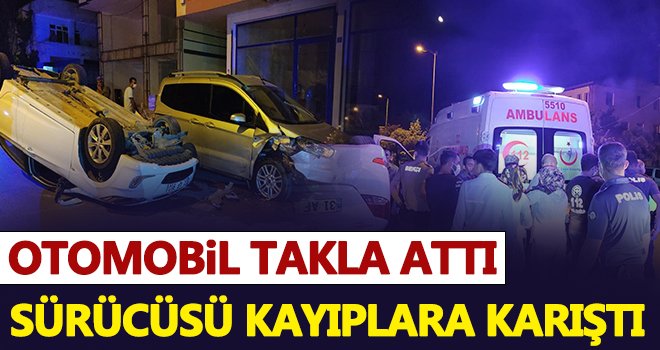 Otomobil takla attı! Sürücü olay yerinden kaçtı