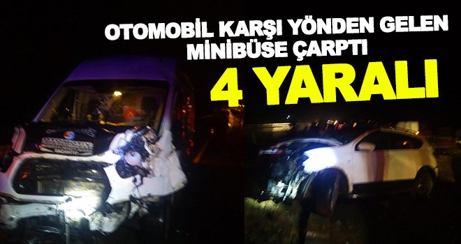 Otomobil taklalar atarak minibüse çarptı: 1'i ağır 4 kişi yaralı