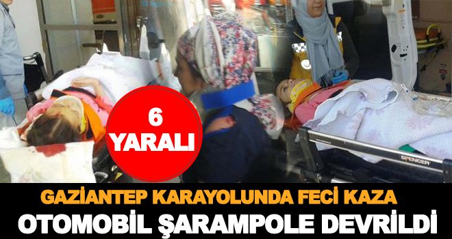 Otomobil takla atıp şarampole devrildi: 1'i çocuk 6 kişi yaralı