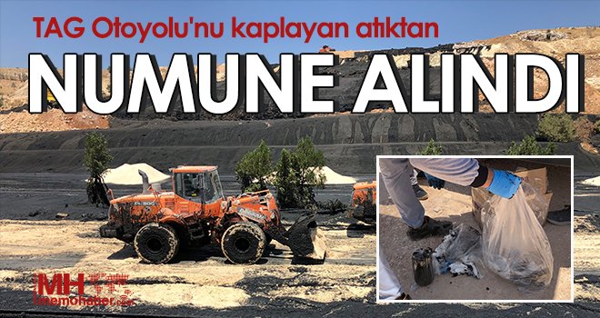 Otoyolu kaplayan atık kum dökülerek temizleniyor