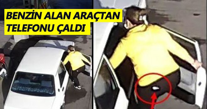 Pes dedirten hırsızlık! Araç içerisindeki telefonu böyle çaldı