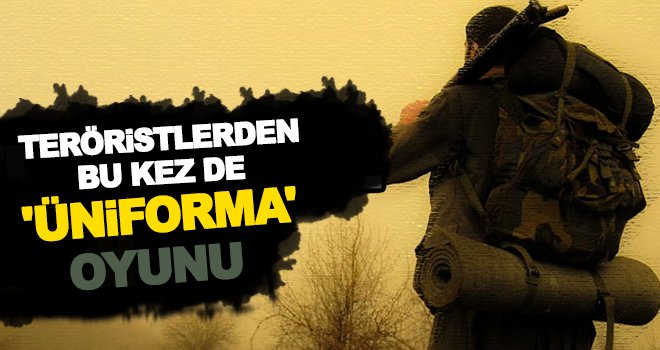 PKK/YPG'li teröristler askeri üniforma giyerek...