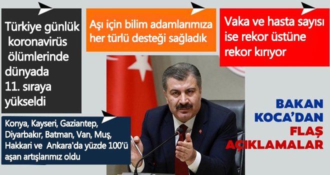 Sağlık Bakanı Fahrettin Koca'dan flaş açıklamalar