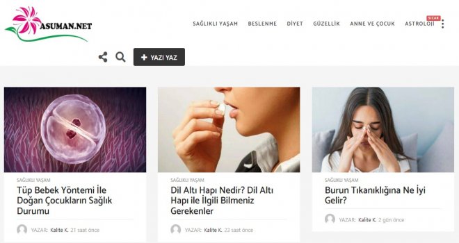 Sağlıklı Yaşamın İncelikleri İçin; Asuman.net