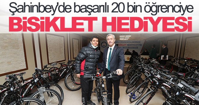 Şahinbey'de başarılı 20 bin öğrenciye daha bisiklet hediyesi
